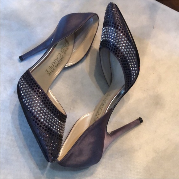 E Live from the red carpet Formal crystal embellished silky fabric high heels - Picture 7 of 11